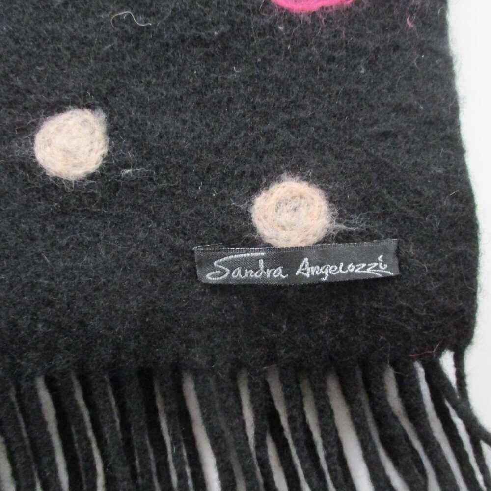 Needle Felted Wool Scarf Polka Dots Sandra Angelozzi - Picture 3 of 6